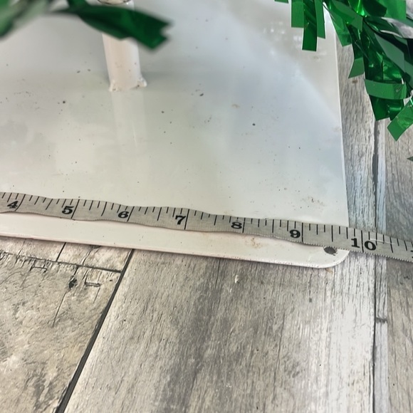 Red and green tensile Christmas trees. Approx 2 1/2 ft tall. Sits on metal base. - Picture 5 of 7